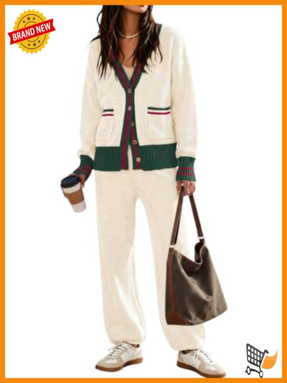 Women's 2 Piece Lounge Set Cardigan Sweater Set Loungewear